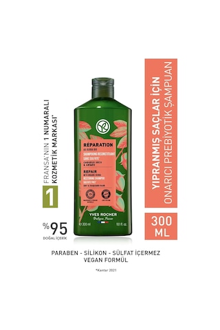 Yves Rocher Onarıcı Prebiyotik Şampuan 300 ML + Yağlı Saçlar İçin Pure Detox Maske 200 ML