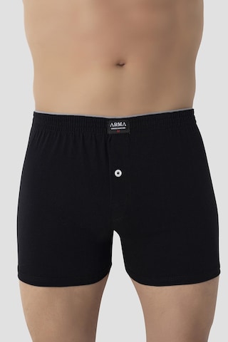 Arma Yıldız 6'lı Paket Erkek Siyah Geniş Kalıp Büyük Beden Boxer Battal Boy İç Giyim %100 Pamuklu Siyah