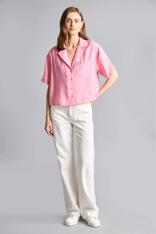 Defacto Pijama Yaka Modal Kısa Kollu Gömlek H7938ax26smpn164 Pembe-pn164