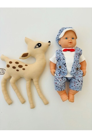 3'lü Mavi Erkek Bebek Çocuk Takım Smokin Papyonlu 3-6-9-12 Ay Bebek Takımları Bebek Giyim İndigo