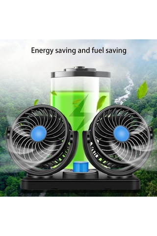 Araba Fan Usb Şarj Edilebilir Çift Baş Fan Fanları Suv Track Gösterge Paneli Masası İçin 5-bıçak Elektrikli Araç Soğutma Fanları, Çift