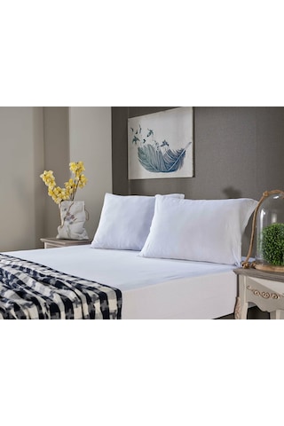Doqu Home Penye Çarşaf Takımı Tek Kişilik  Beyaz