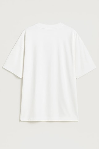 Markapia Woman Kadın Bisiklet Yaka Oversize %100 Pamuk T-shirt Beyaz Xs