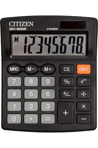 Cıtızen Citizen Sdc-805nr Hesap Makinesi, 8 Hane, Siyah 211970248 Siyah