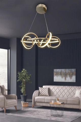 Kuzey Modern Sarkıt Led Avize - 3 Renk Kumandasız Krom Krom