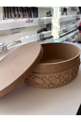 Ham Ahşap Oval Dekoratif Kutu 7