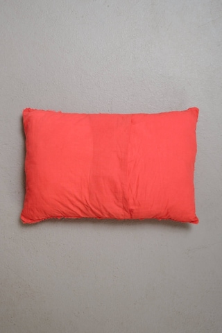 Peraluna Foam Pıllow Şifon Şerit Triko Yastık Kılıfı 60x40 Cm Koral - Koral