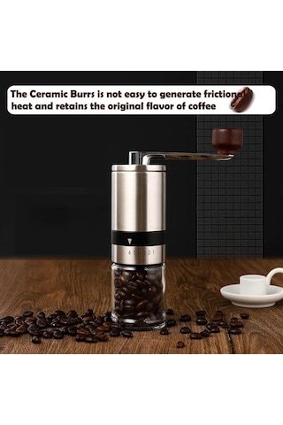 Manuel Kahve Öğütücü, El Kahve Değirmeni, 6 Ayarlanabilir