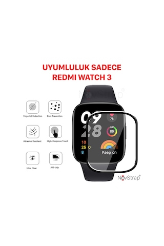 Xiaomi Redmi Watch 3 İle Uyumlu Ekran Koruyucu Nano Esnek Cam Tam Kaplayan Ppm