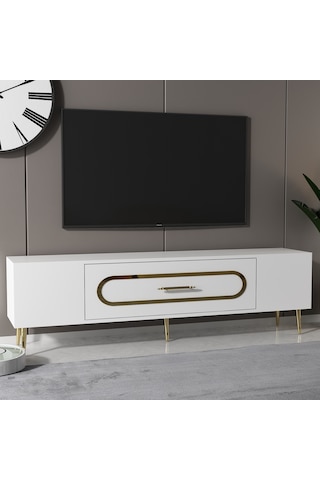 Dekop3ct Tv Sehpası Beyaz-altın