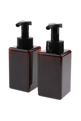 Suntek Sıvı Losyon Için Boş Plastik Kare Pompa Kahverengi Kahverengi