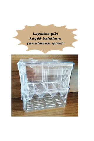 Çok Fonksiyonlu Çift Bölmeli Akvaryum Balık Yavruluğu Akvaryum Yavruluk 13.5 x 7.5 x 14 CM