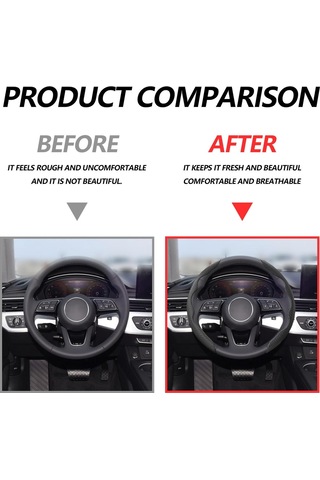 Yifomall Karbon Fiber Kaymazsız Direksiyon Koruması - Evrensel Uyumlu, Işınlanabilir, Dayanıklı - Araç İç Donanımı Aksesuarı Siyah, 2 Adet Siyah
