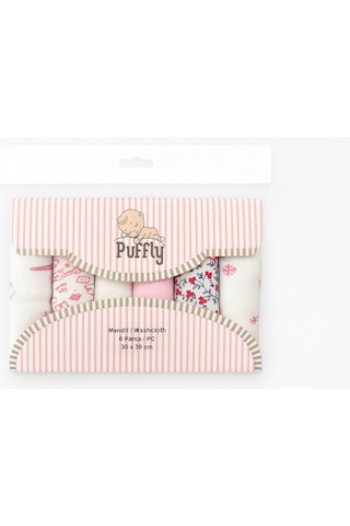 Yumuşacık 6 Lı %100 Pamuk Bebek Mendil Seti 30x30 Cm Günlük Kullanıma Uygun Pembe