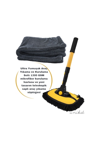 Ultra Yumuşak Araç Yıkama Ve Kurulama Seti 1300 Gsm Mikrofiber Kurulama Havlusu Ve Yeni Tasarım Teleskopik Saplı Araç Yıkama Süpürgesi. Ultra Yumuşak Araç Yıkama Ve Kurulama Seti 1300 Gsm Mikrofiber Kurulama Havlusu Ve Yeni Tasarım Teleskopik Saplı Araç Yıkama Süpürgesi.