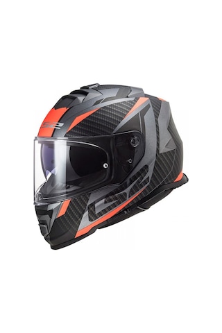 Ls2 Storm 2 Racer Mat Tıtanıum-Turuncu Full Face Motosiklet Kaskı