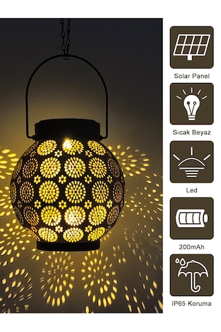 Greentech Güneş Enerjili Dekoratif Led Fener / Askılı Bahçe Feneri / Bahçe Dekorasyon Feneri / GT-SL25R