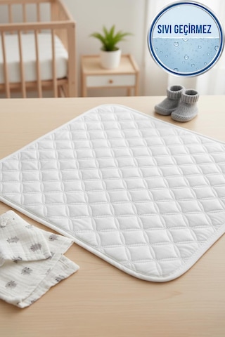 Sıvı Geçirmez Kapitone Bebek Alt Değiştirme Pedi 75 x 90 Cm Alt Açma Bezi