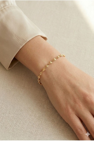 3mm 14k Altın Renk Çelik İnce Burgu-italyan Bileklik