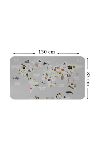Eğitici Dünya Haritası Dünya Atlası Çocuk Ve Bebek Odası Duvar Sticker-85x130-3790 Çok Renkli