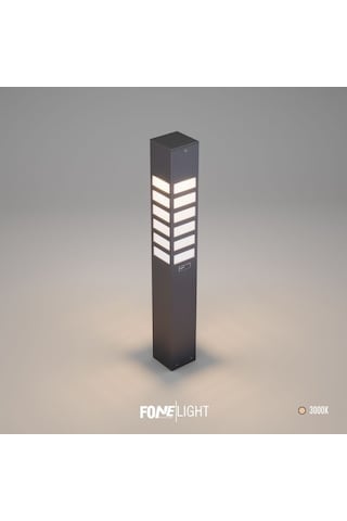 FoneLight Vilorita 75 cm LED Bahçe Aydınlatma Direği Antrasit Alüminyum IP65 Bollard Peyzaj Yürüyüş Yolu Lambası 9W 3000K