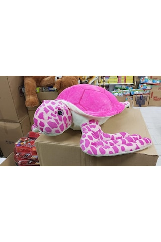 Oyuncak Peluş Pembe Kaplumbağa 50 Cm Fuşya Pembe