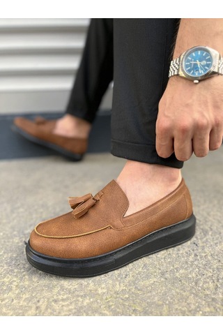 Dmr Elegance Jy154 Blaze Bağcıksız Püsküllü Cilt Erkek Günlük Spor Klasik Ayakkabı Cst - Taba