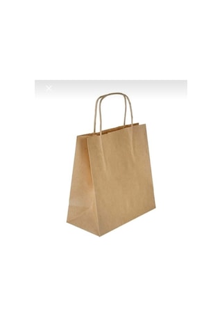 Kraft Kağıt Çanta 25 Li Paket 24x18x8 Cm Kağıt Burgu Saplı Butik Kermes Hediyelik Kullanım