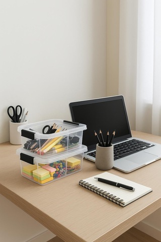 2 Li Şeffaf Saklama Kutusu & Düzenleme Kutusu 6,25 Lt Şeffaf