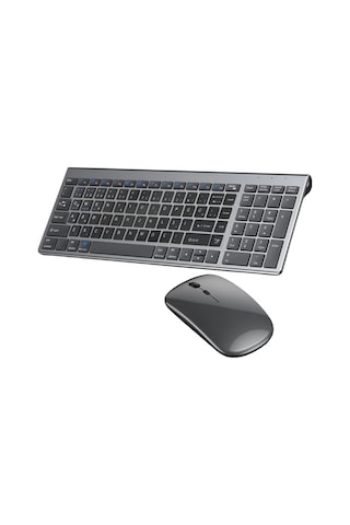 Onezero Kablosuz Türkçe Klavye Mouse Set Şarjlı Klavye Mouse 2.4g Usb Dongle Ve Bluetooth Bağlantılı Ergonomik Ta Diğer