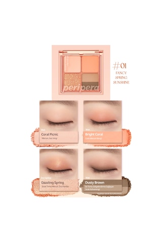 Mat, Parıltılı Tonlarda 5'li Far Paleti Perıpera Ink Pocket Shadow Palette 01 Fancy Spring Sunshine 32163085