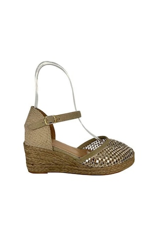 Kemal Tanca 877 T01 Kadın Dolgu Topuklu Espadril Bej
