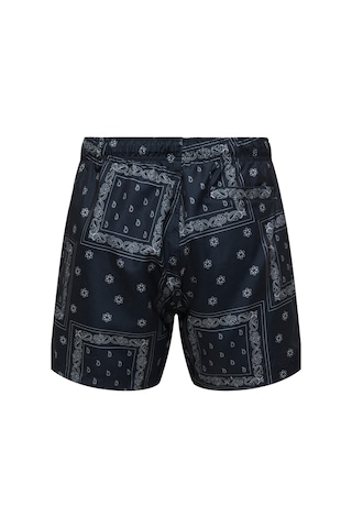 Only & Sons Onsbasıle Life Erkek Deniz Şortu Desenli Rahat Yazlık Regular Fit Siyah