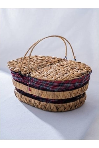 Acar Sep-07856 Kapaklı Piknik Sepeti Kahverengi