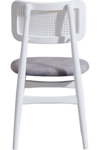 Helios Hazeranlı Ahşap Bohem Sandalye Beyaz - Gri