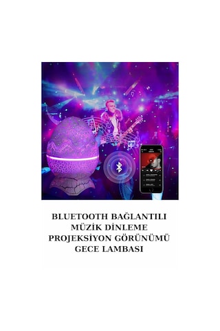 Dinozor Speaker Renk Değiştirme Projeksiyon Modu Bluetooth Hoparlör Gece Lambası