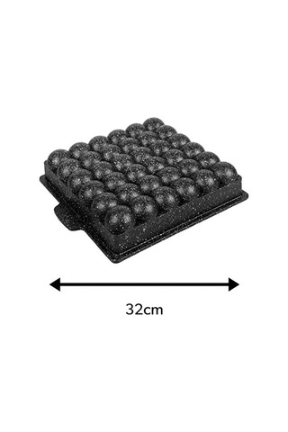 32 Cm Kartopu Döküm Kek Kalıbı Çoklu Lokmalık 320 280 65 Mm Siyah