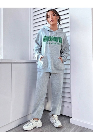 California Los Angeles Eşofman Takımı Sweatshirt Jogger Gri
