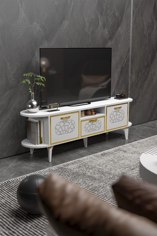 Mira Gold Tv Ünitesi Beyaz 160 Cm Çok Renkli