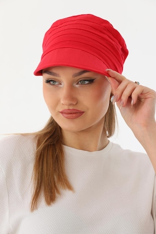 Elif İç Giyim Safari Bağlamalı Kırmızı Siperli Bandana Vizör Kırmızı