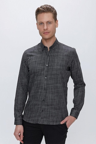 Efor Gk 662 Slim Fit Siyah Klasik Gömlek Siyah
