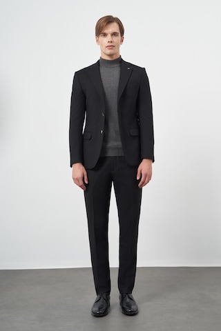 İmza Siyah Armürlü Mono Yaka Tam Astar Esnek 6 Drop Slim Fit Classic Takım Elbise 1001245175 Siyah