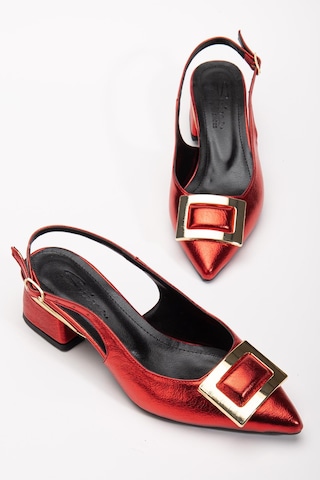 Suins Shoes Suins Milina Model Kadın Orta Topuklu Ayakkabı Kırmızı