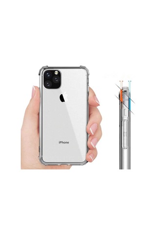 Apple Uyumlu iPhone 12 Mini Uyumlu Zore Nitro Anti Shock Silikon-renksiz Renksiz -