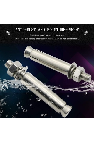 Genişletme Cıvataları, Ankraj Cıvataları, 6 Adet Genişletme Vidası Cıvataları M6304 Paslanmaz Çelik Harici Altıgen Somun 1