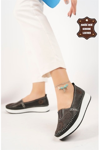 Elit Mn85l21c Kadın Hakiki Deri Espadril Siyah Siyah