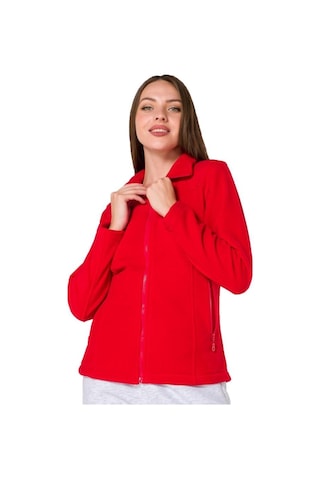 Şensel, Kadın Polar Mont, Kırmızı -99E302- Cepli, Outdoor