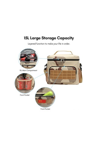 Lemestar 15l Isı Yalıtımlı Çanta, Sulu Dayanıklı Oxford Kumaş, Su Geçirmez Eva, Çıkarılabilir Askı Kayış, Harici Aktivite Ve Ofis İçin Yeşil Yeşil