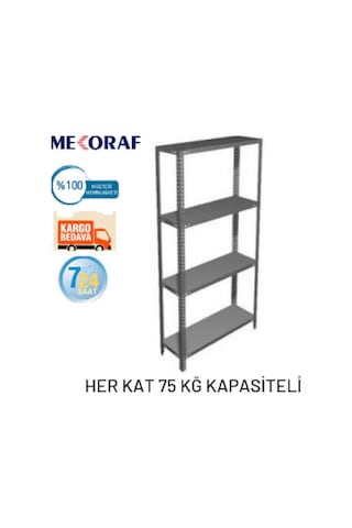 Mekoraf Mekoraf 43 X 93 2 Metre 4 Katlı Çelik Raf Sistemi