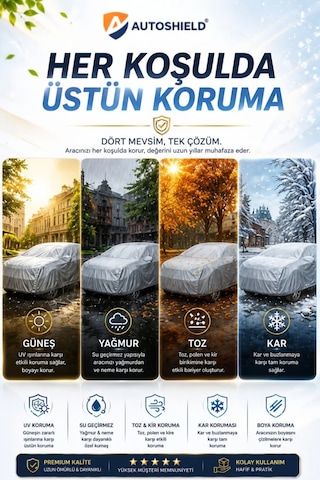 Volvo V40 Cross Country Uyumlu 4 Mevsim Oto Branda Araç Örtüsü